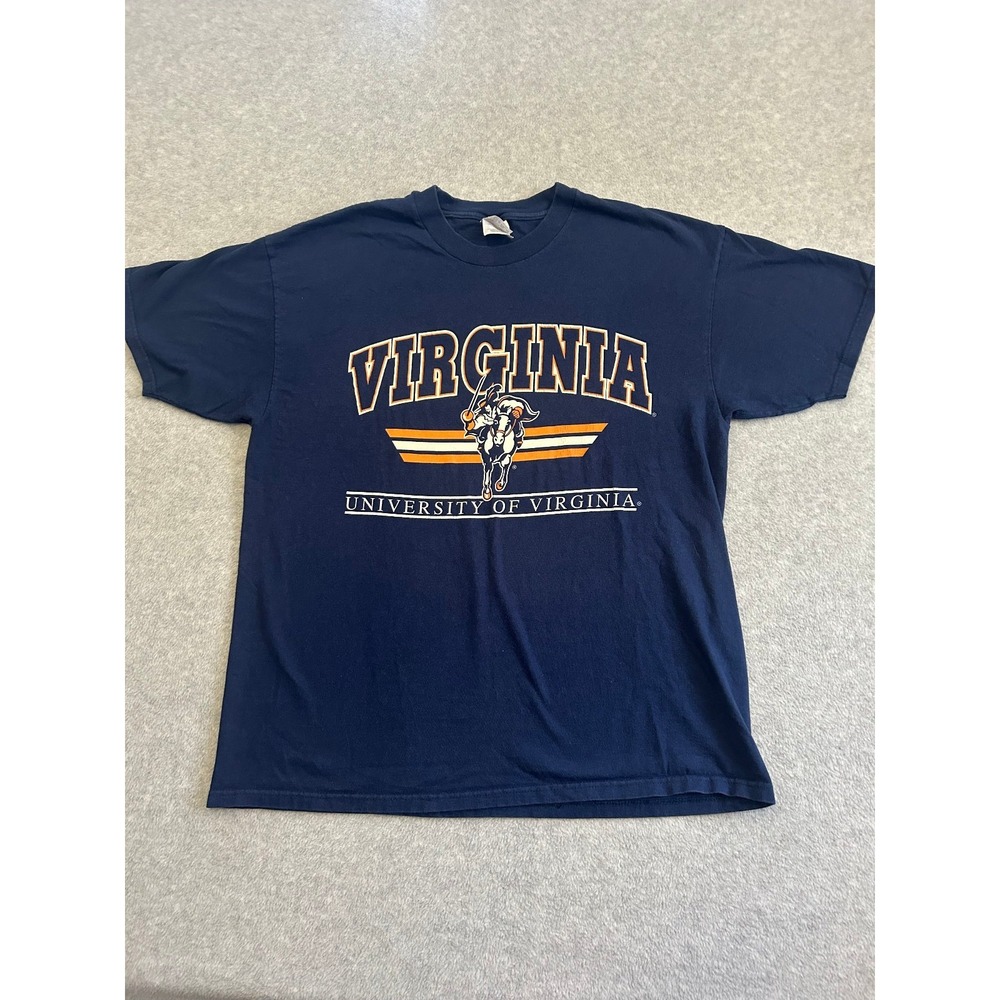 Vintage UVA Shirt Mens Extra Large Navy Blue University of Virginia Cavalier Y2K